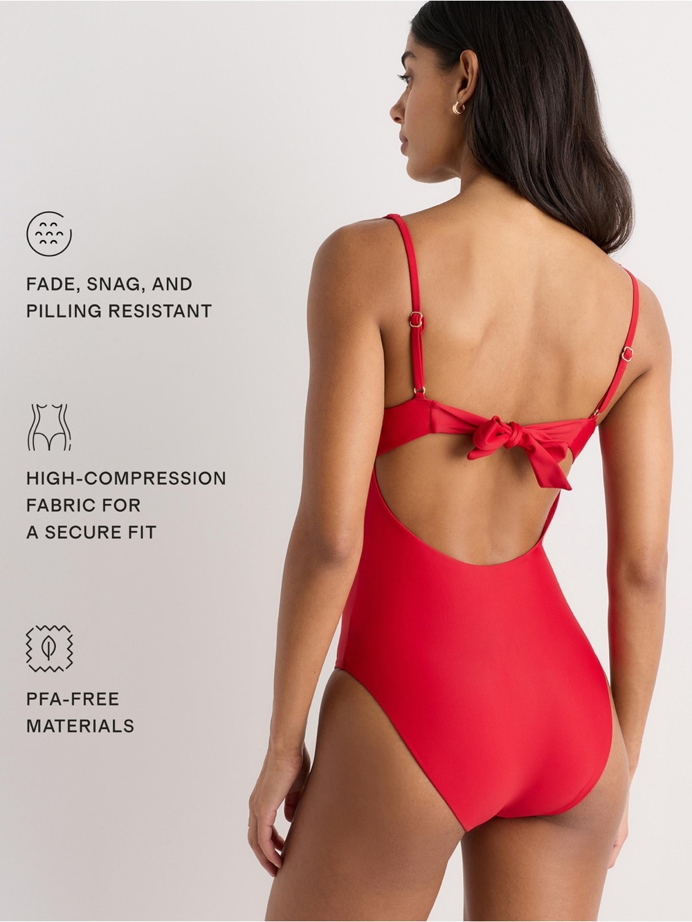 NWT | Quince Italian Underwire One Piece Tie Back Swimsuit